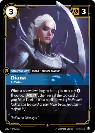Diana, Lunari