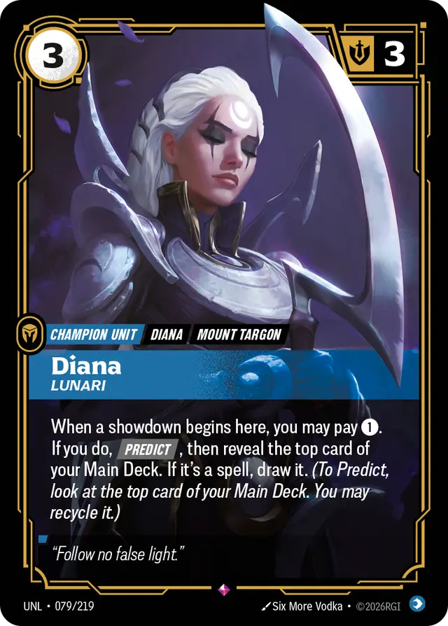 Diana, Lunari, Champion card