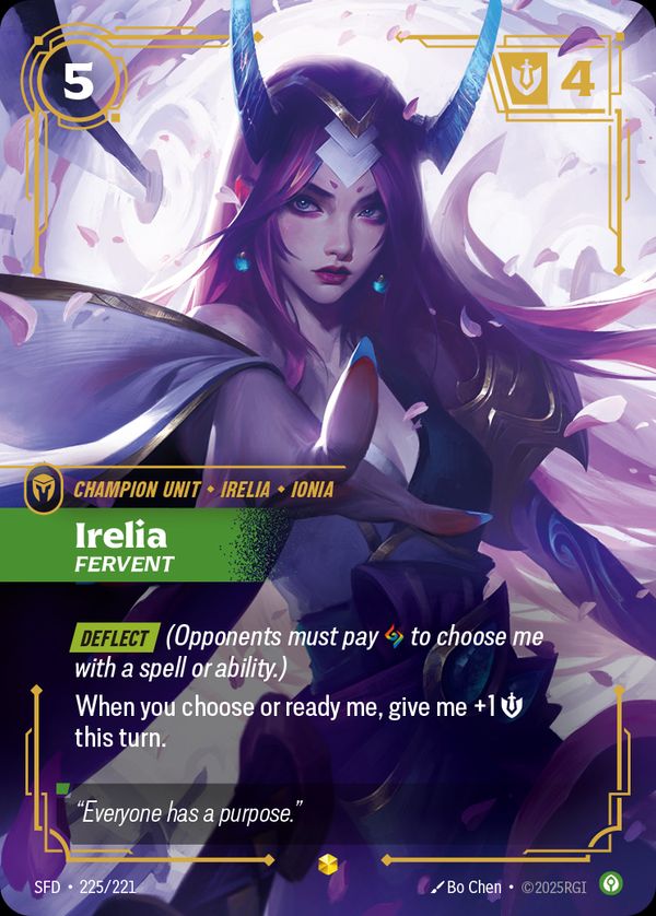 Irelia, Fervent (Overnumbered) — Riftbound card