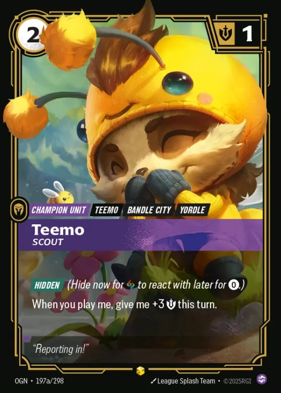 Teemo, Scout (Alternate Art) OGN-197_p1 Alternate art printing