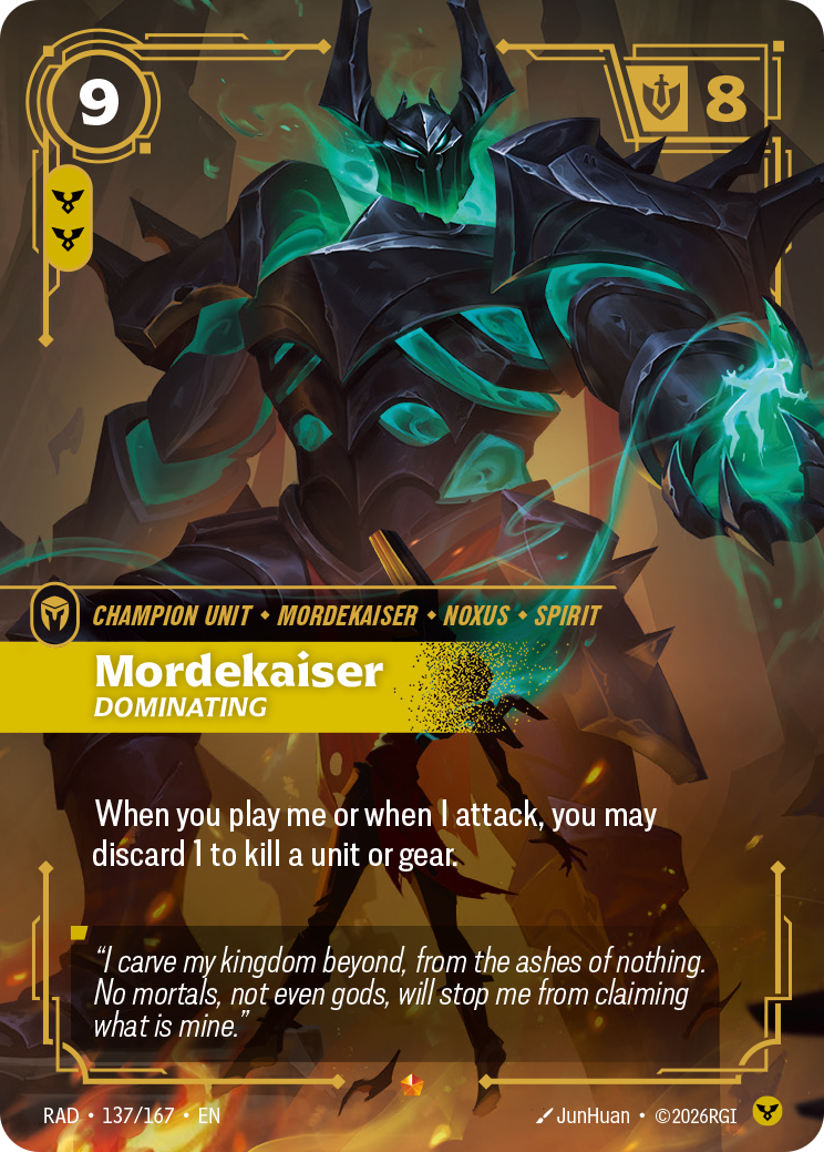 Mordekaiser, Dominating — Riftbound Epic card RAD 137