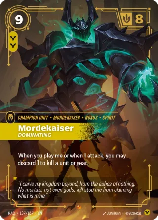 Mordekaiser, Dominating — Riftbound Epic card RAD 137