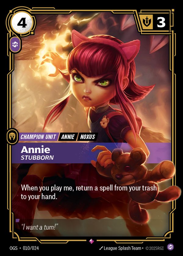Annie, Stubborn — Riftbound card