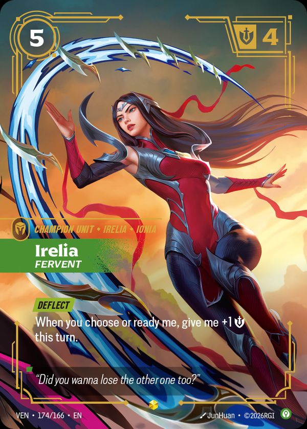 Irelia, Fervent (Overnumbered) — Riftbound card