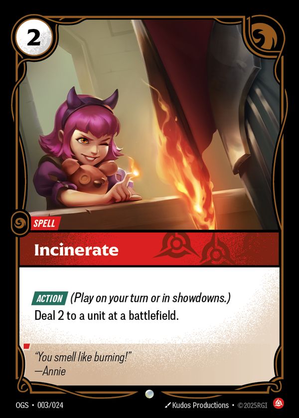 Incinerate — Riftbound card