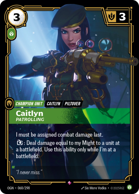Caitlyn - Patrolling — Origins #068, art by Six More Vodka