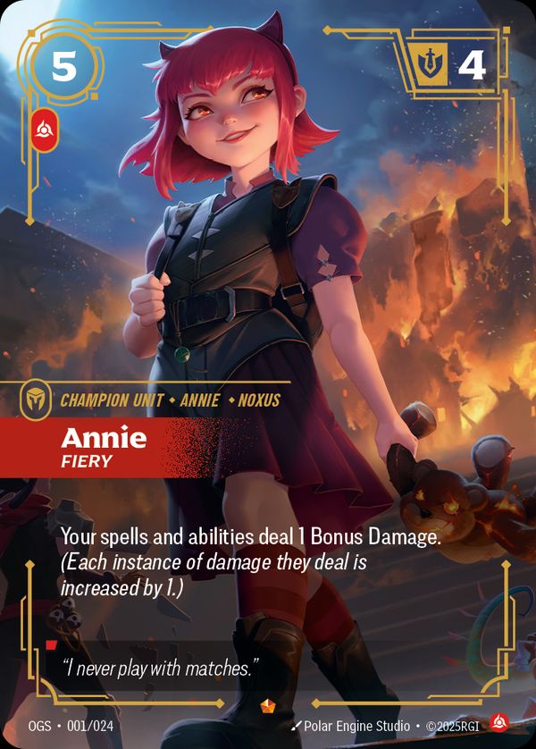 Annie, Fiery — Riftbound card