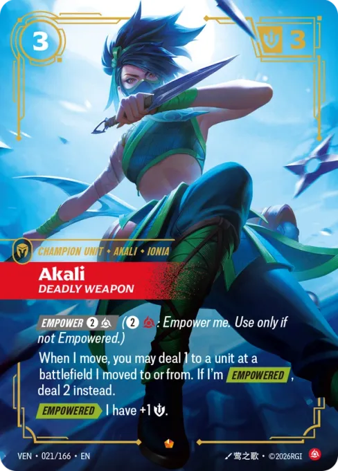 Akali, Deadly Weapon, VEN-021/166