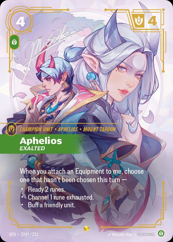 Aphelios, Exalted (Signature) — Riftbound card
