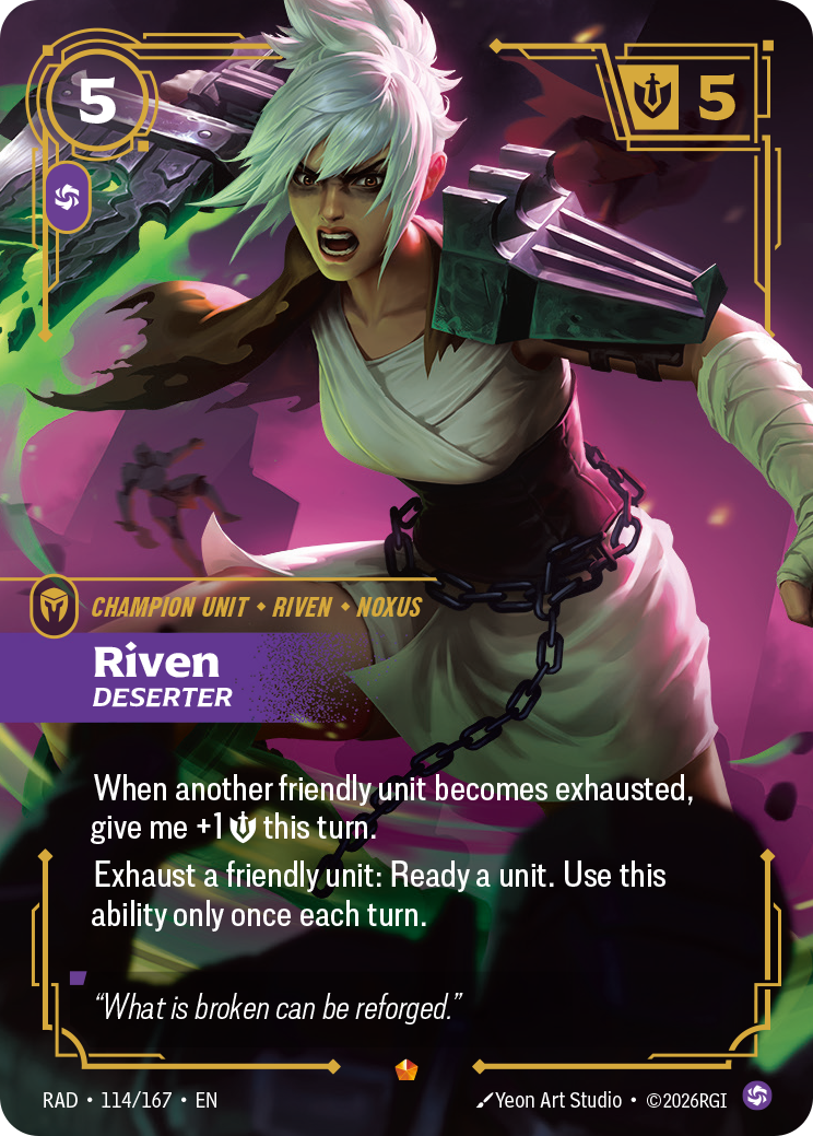 Riven, Deserter