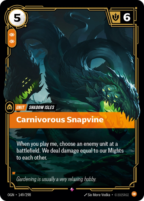 Carnivorous Snapvine — Origins #149, art by Six More Vodka