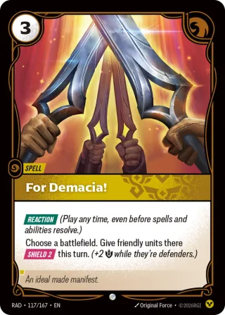 For Demacia! — Riftbound card RAD 117