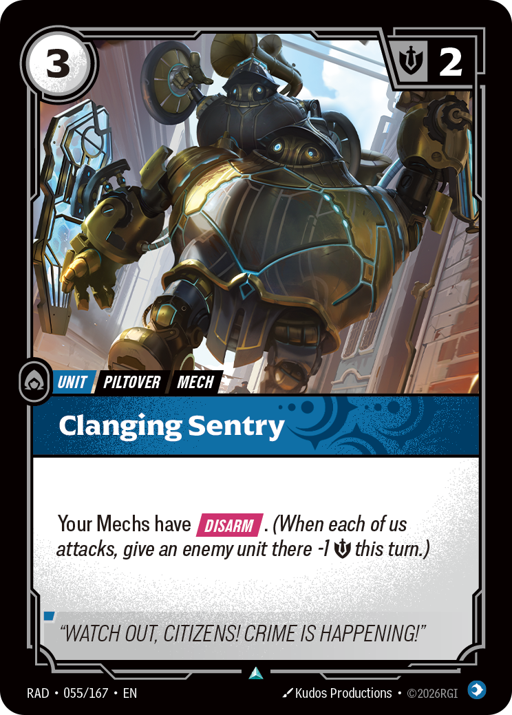 Clanging Sentry — Riftbound card RAD 055