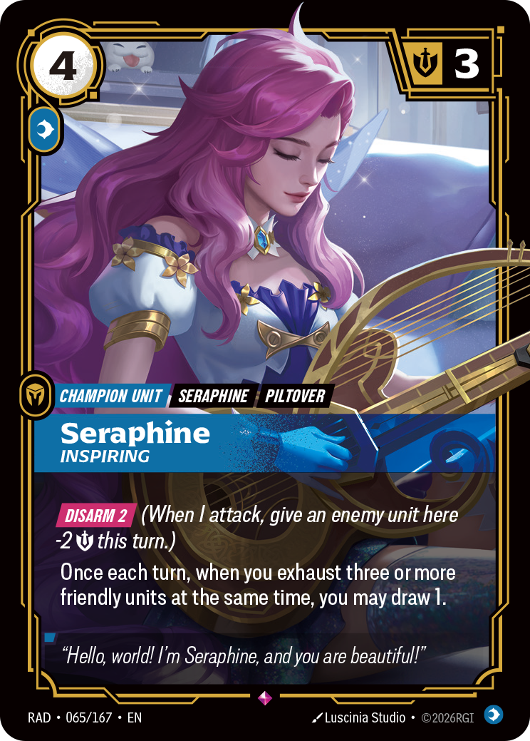 Seraphine, Inspiring — Riftbound card RAD 065