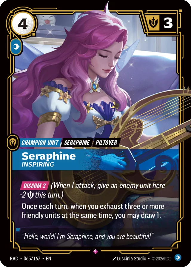Seraphine, Inspiring Riftbound card (RAD-065/167)