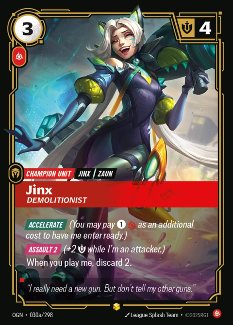 Jinx - Demolitionist (Alternate Art) — Origins #030a, art by League Splash Team