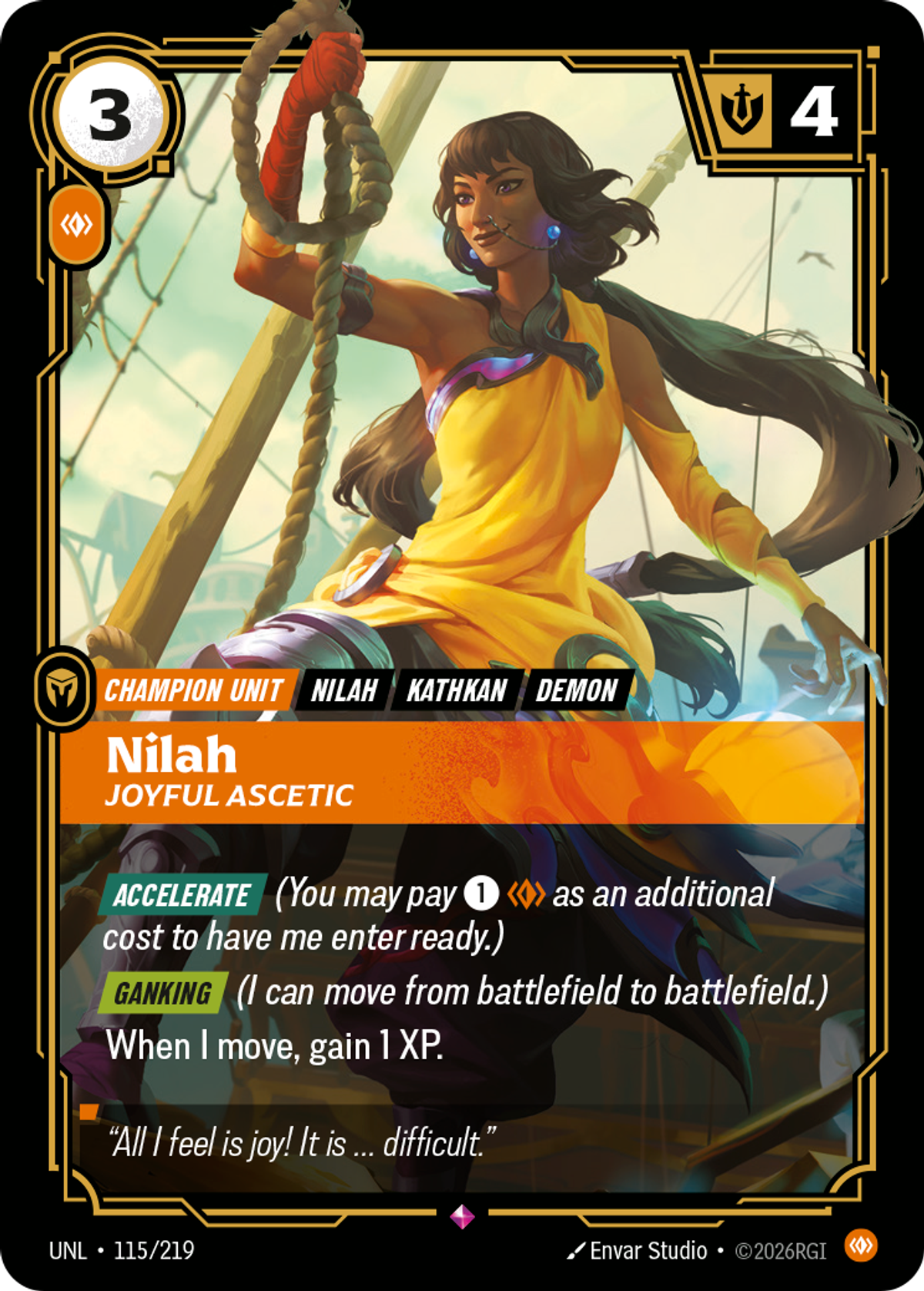 Nilah, Joyful Ascetic