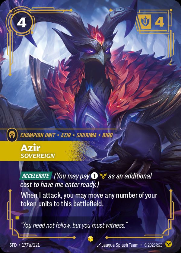 Azir, Sovereign (Alternate Art) — Riftbound card