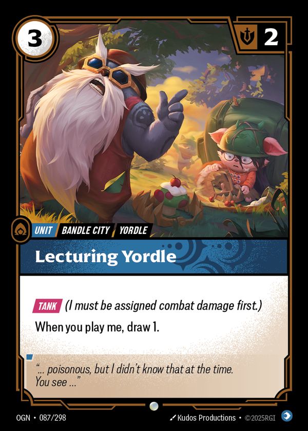 Lecturing Yordle — Riftbound card