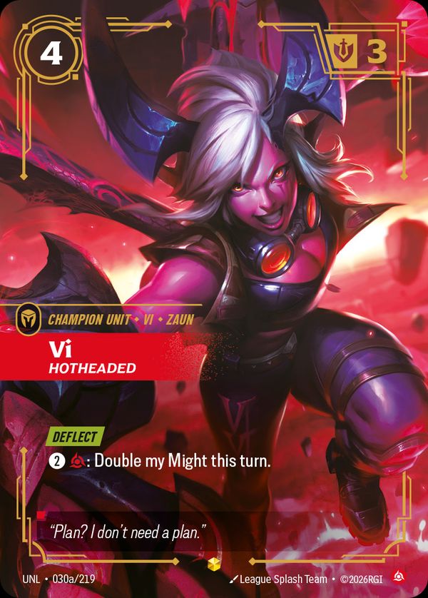 Vi, Hotheaded (Alternate Art) — Riftbound card