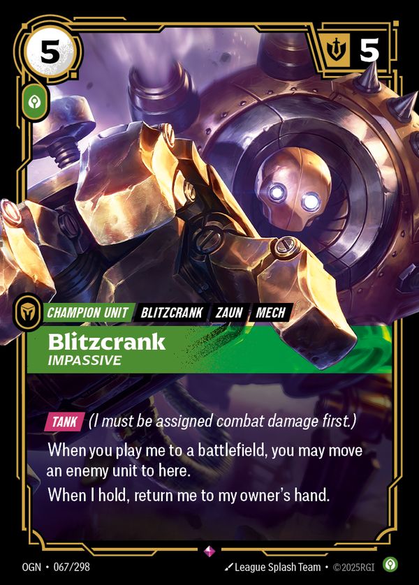 Blitzcrank, Impassive — Riftbound card