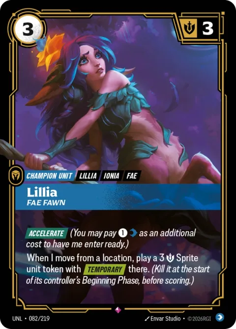 Lillia, Fae Fawn (릴리아) UNL-082 영어판 카드 이미지