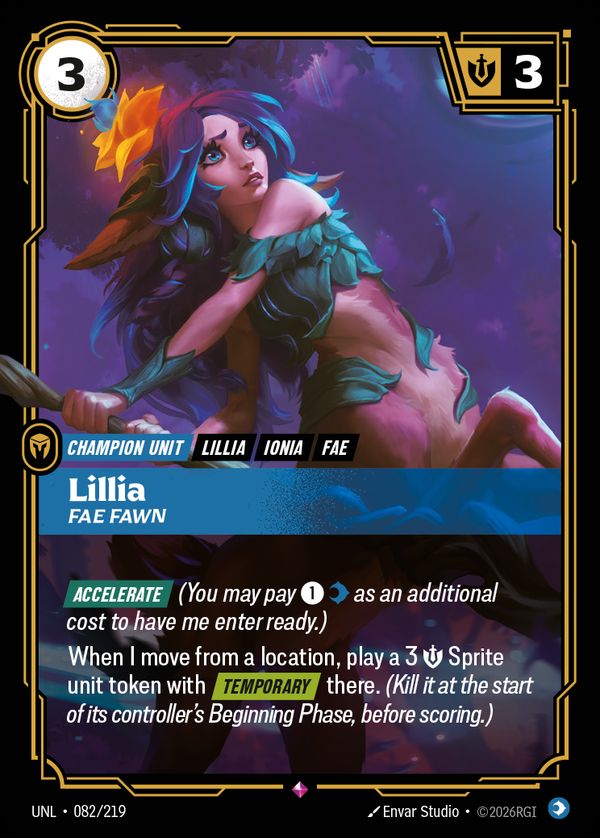 Lillia, Fae Fawn — Riftbound card