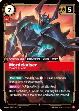 Mordekaiser, Twice Slain — Riftbound card RAD 020