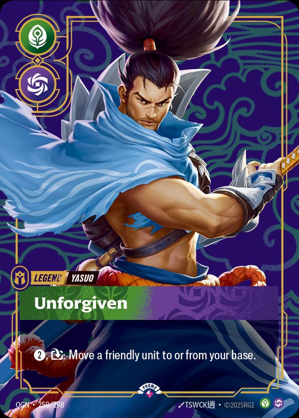 Yasuo, Unforgiven — Riftbound card
