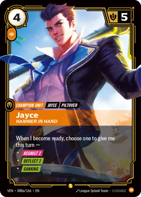 Jayce, Hammer in Hand (Alternate Art) — Vendetta #088a, art by League Splash Team