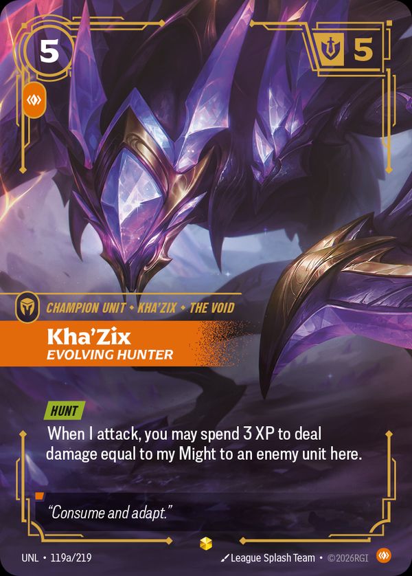 Kha'Zix, Evolving Hunter (Alternate Art) — Riftbound card