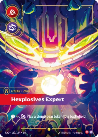 Ziggs, Hexplosives Expert — Riftbound signature card RAD 169