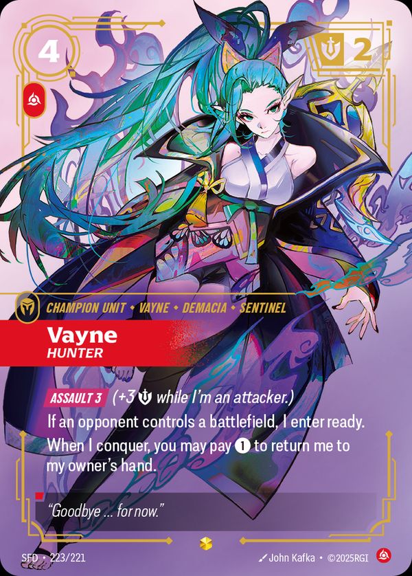 Vayne, Hunter (Overnumbered) — Riftbound card