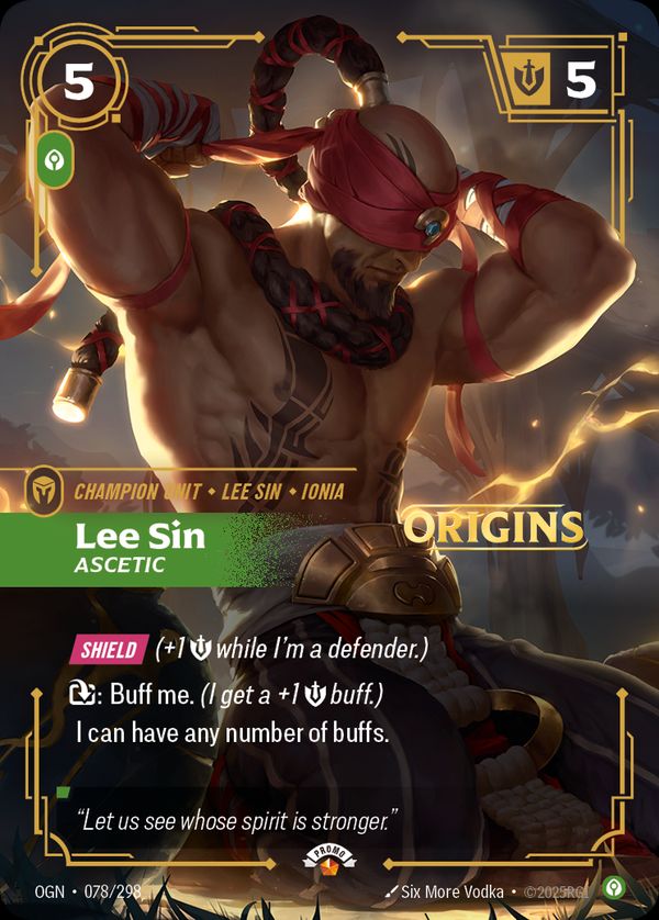 Lee Sin, Ascetic — Riftbound card
