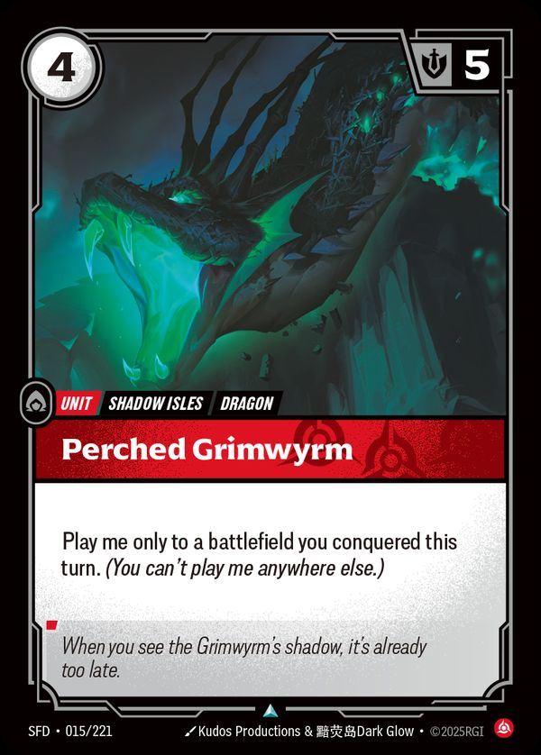 Perched Grimwyrm — Riftbound card