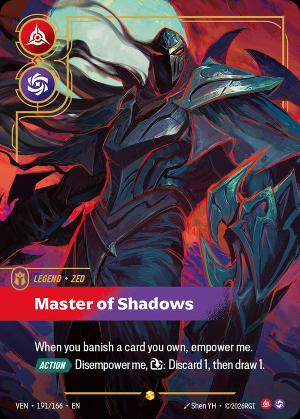Zed, Master of Shadows (Overnumbered) — Riftbound card