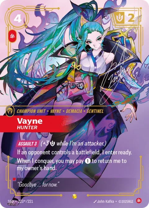 Vayne, Hunter (베인) SFD-223* 영어판 카드 이미지