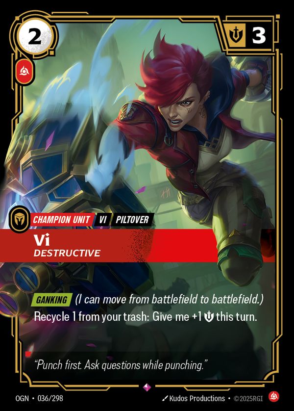 Vi, Destructive — Riftbound card
