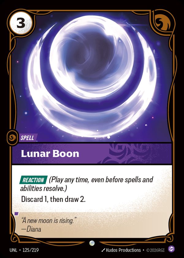 Lunar Boon — Riftbound card