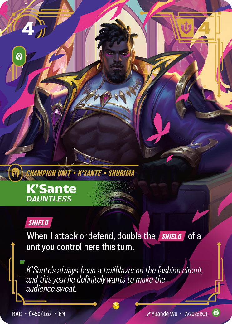 K'Sante, Dauntless — Riftbound Showcase card RAD 045a
