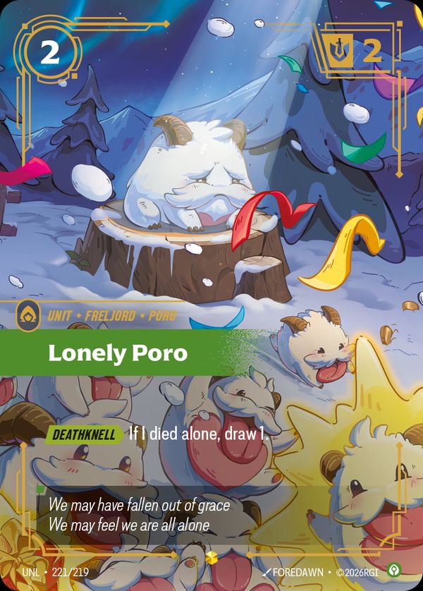Lonely Poro (Overnumbered) — Riftbound card
