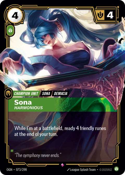 Sona - Harmonious — Origins #073, art by League Splash Team