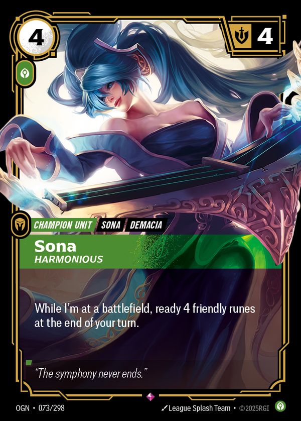 Sona, Harmonious — Riftbound card
