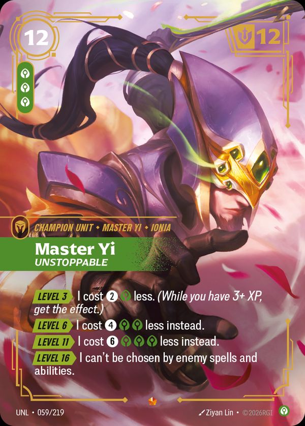 Master Yi, Unstoppable — Riftbound card