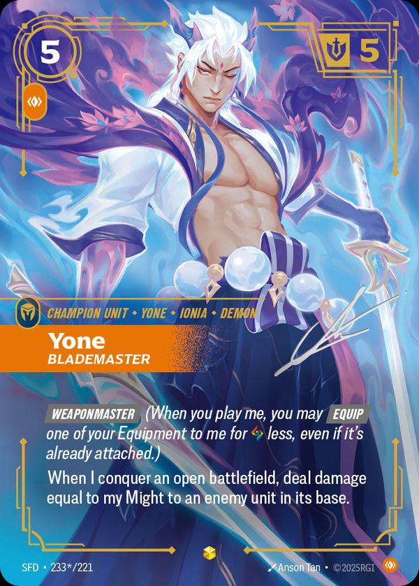 Yone, Blademaster (Signature) — Riftbound card