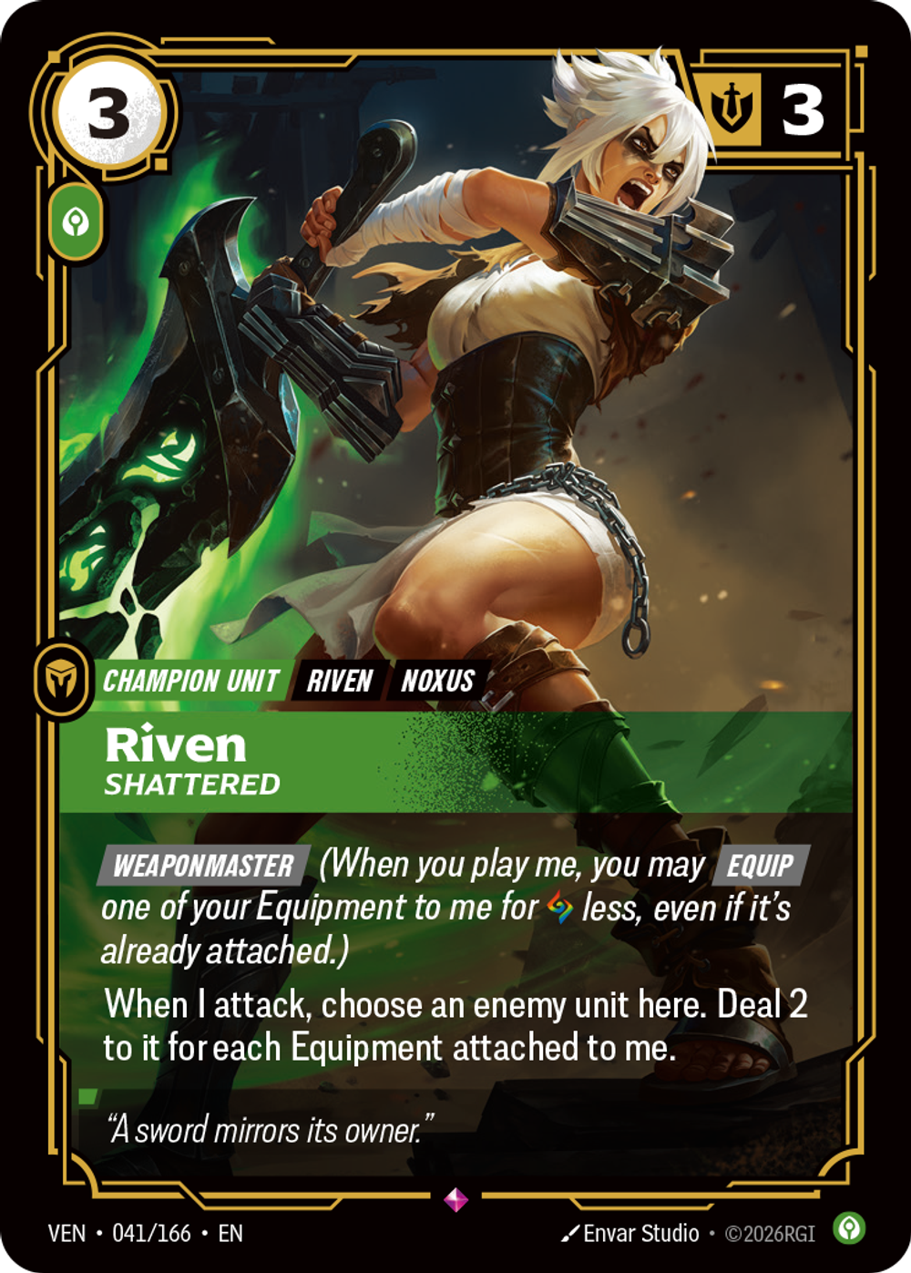 Riven, Shattered