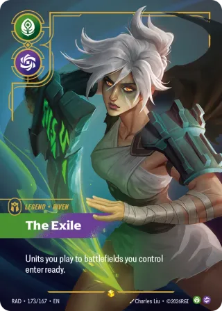 Riven, The Exile — Riftbound overnumbered card RAD 173
