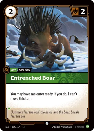 Entrenched Boar — Riftbound card RAD 026
