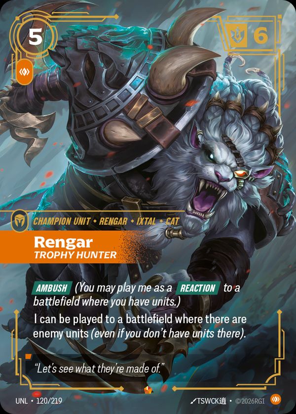 Rengar, Trophy Hunter — Riftbound card