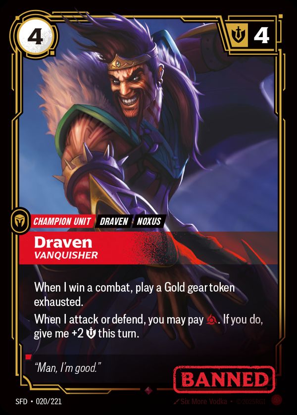 Draven, Vanquisher — Riftbound card